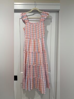 Storia Pink Multi-Stripe Tiered Sundress